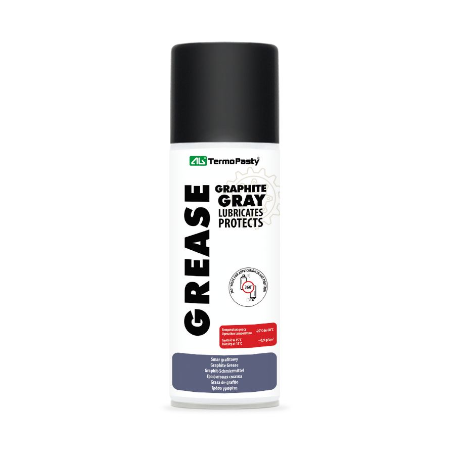 Duży spray smaru grafitowego 400 ml – doskonały dla intensywnych zastosowań przemysłowych.